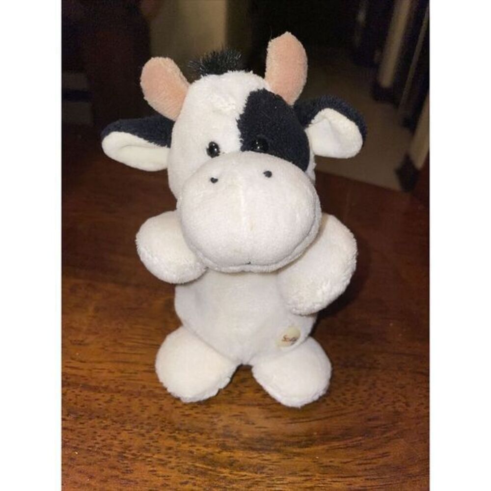 Sunkid Plush Cow From Germany 6" White Rare